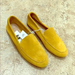 Mustard Yellow Genuine Suede Slip On Espadrilles